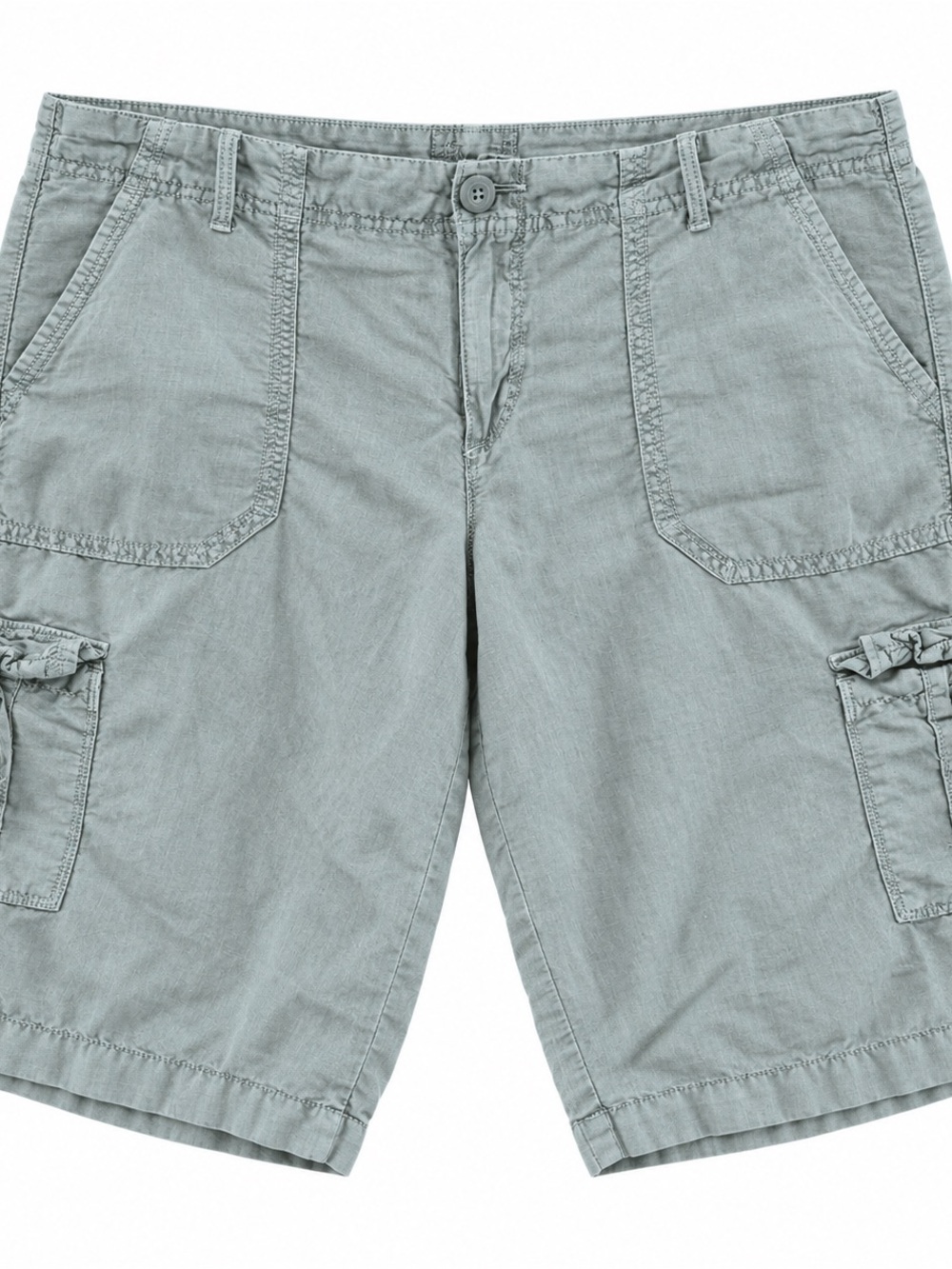 American Eagle Linen Blend Cargo Bermuda Shorts Sage Green Est 16